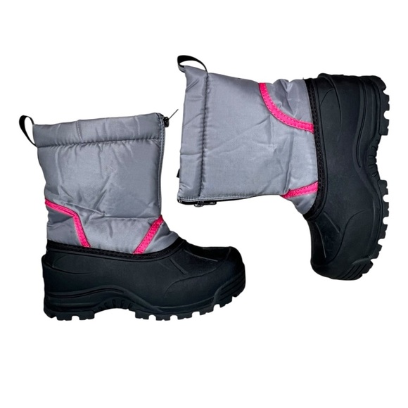 3M Thinsulate Northside Gray and Pink Kids Rain & Snow Boots - Picture 6 of 14